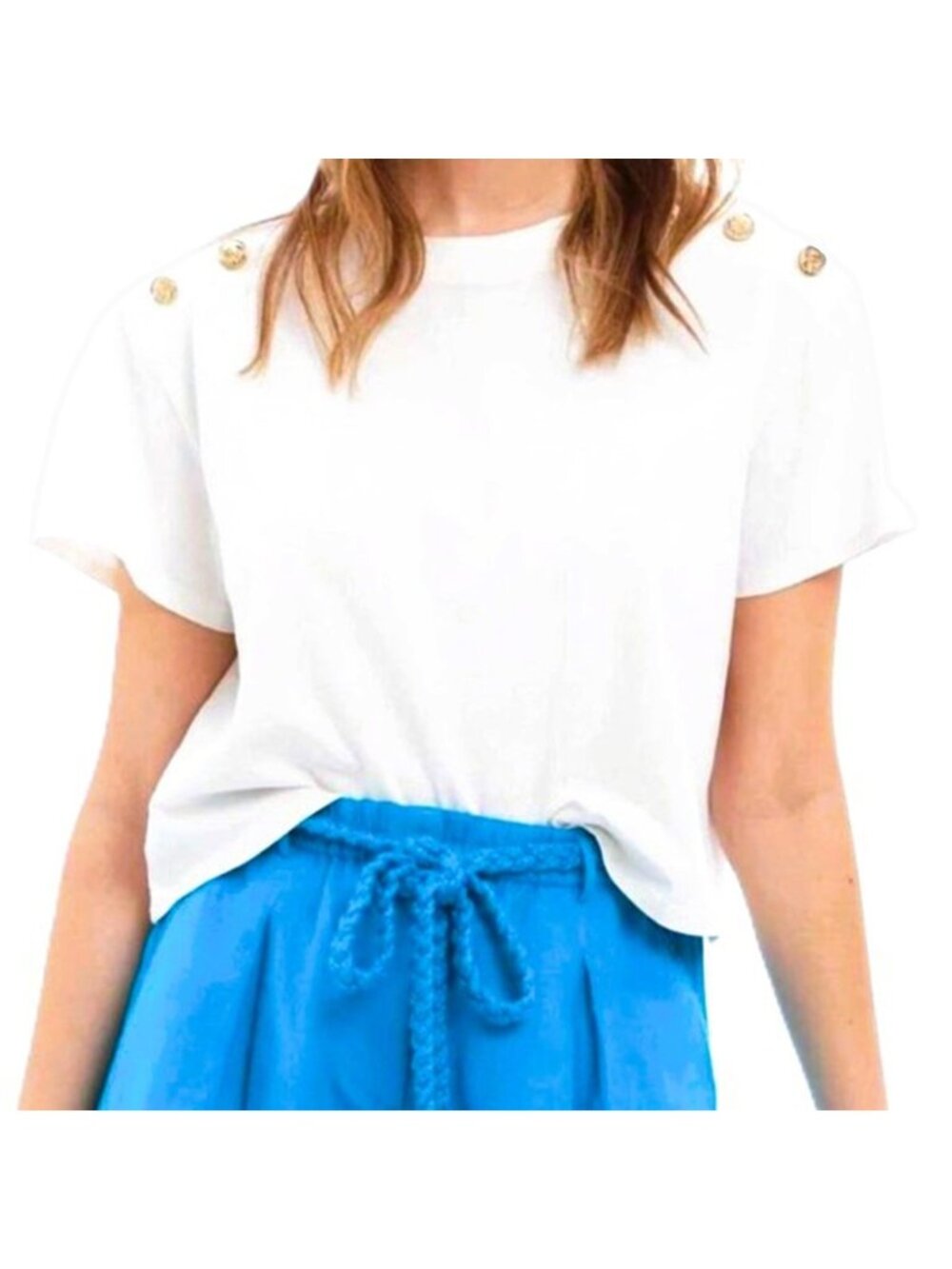 Allison New York Brooklyn Short Sleeve Tee in White Size Extra Small New